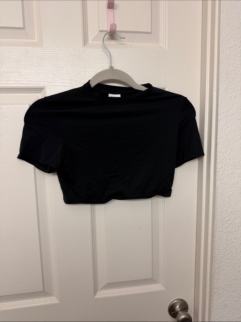Victorias secret pink Black Crop T-Shirt Top